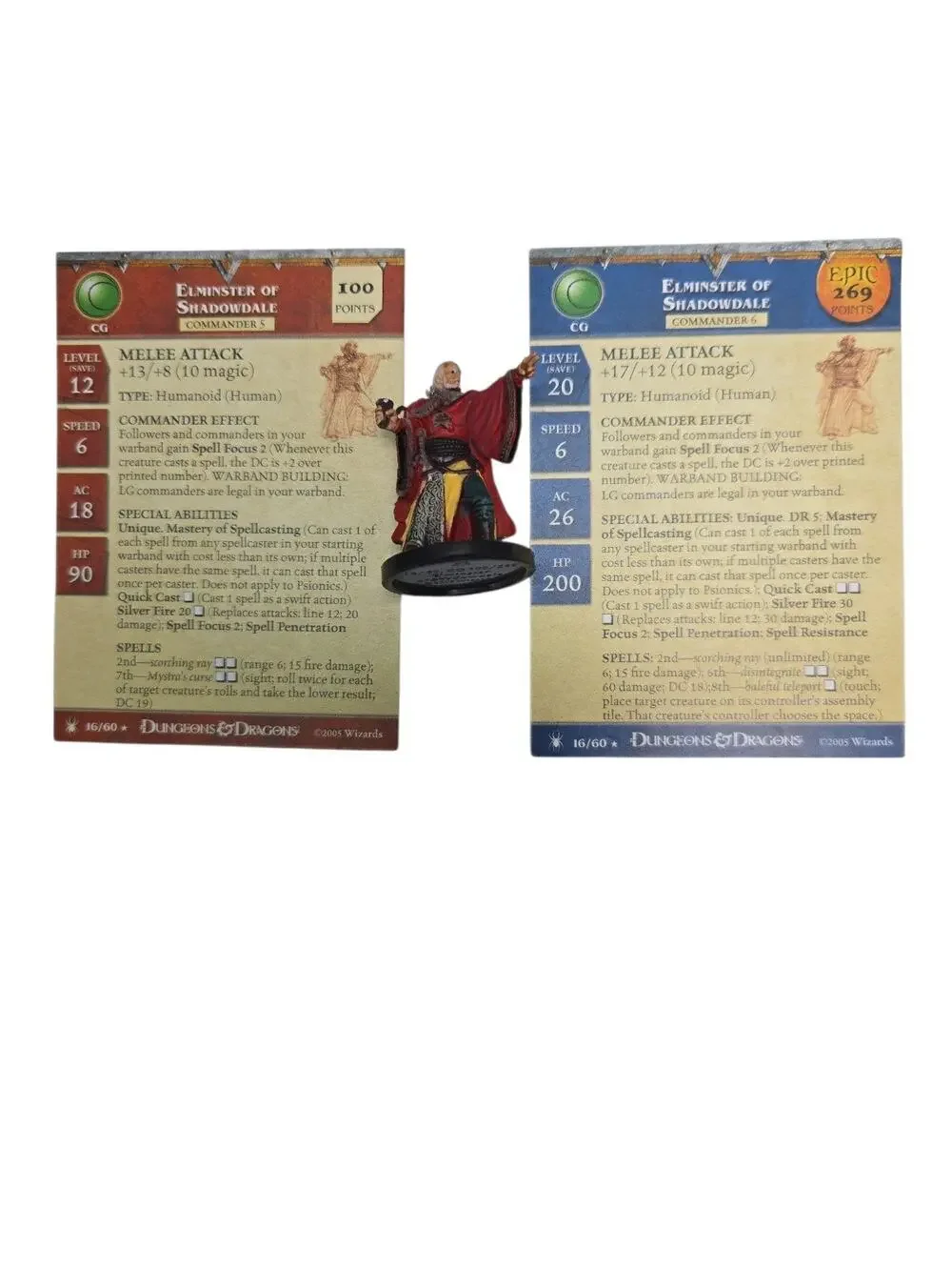 Elminster of Shadowdale 16/60 W/ STAT CARDS Dungeons and Dragons Human Underdark